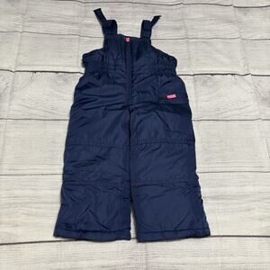 Carters Toddler 2T Snowsuit Bib Overalls Navy Blue Full Zip Ski Snow Pants